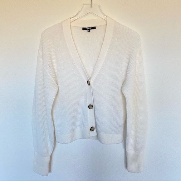 Quince Baby Alpaca-Wool Cropped Cardigan Ivory | S - Picture 2 of 11